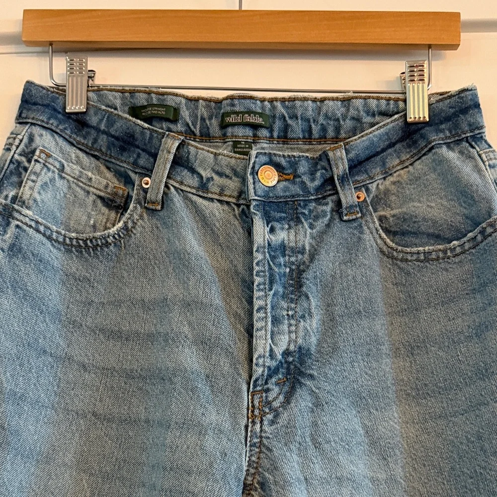 Wild fable High Rise Straight Blue Denim Jeans 10 - Picture 3 of 5